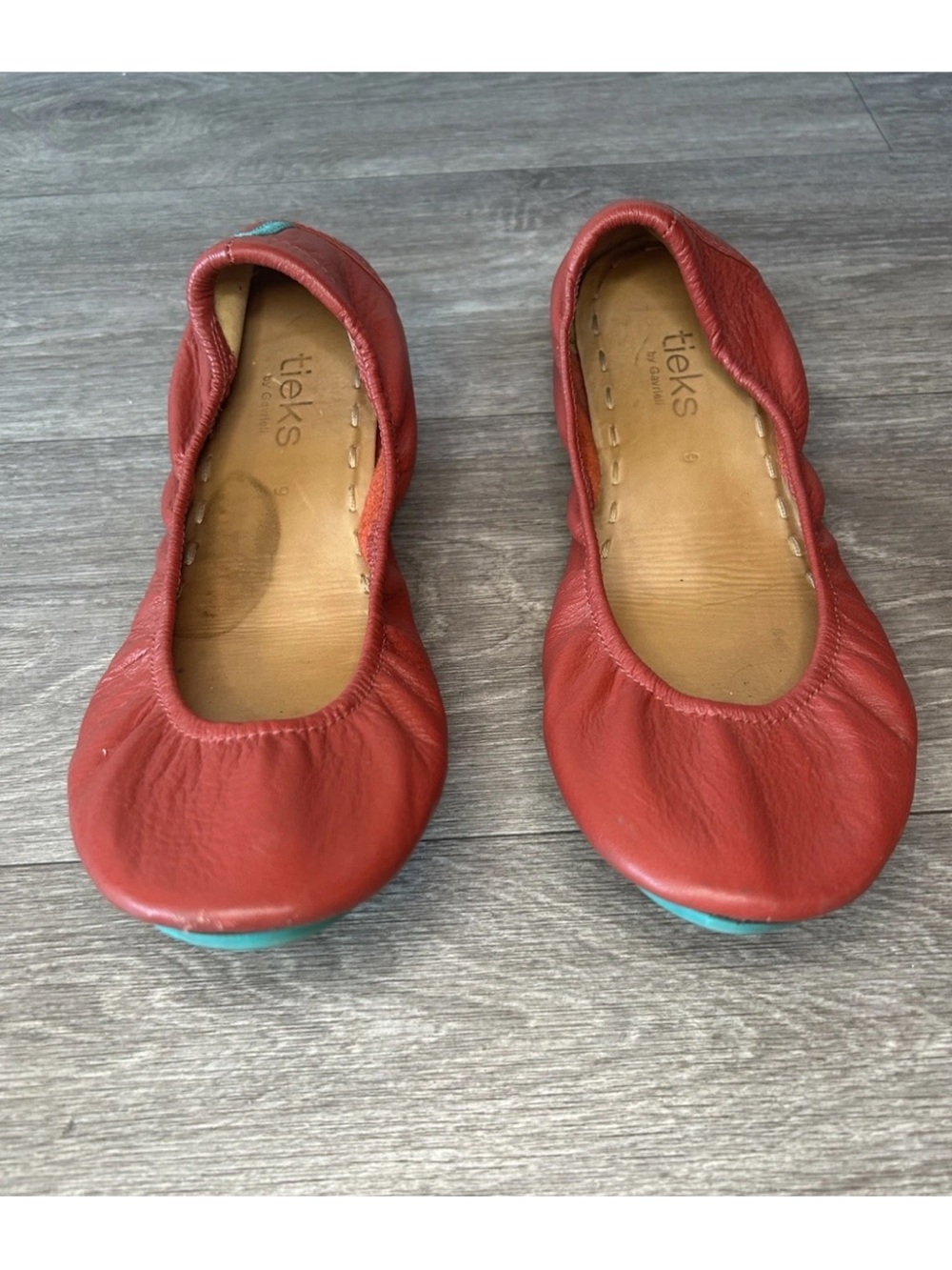 TIEKS by GAVRIELI Poppy Leather Foldable Ballet Flats SZ 9